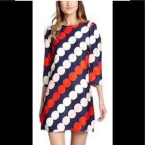 Kate Spade Julian Mod Red/white/blue Dot Dress 8